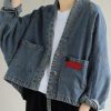 Elegant V Neck Button Down Spring Clothes Fashion Ideas Denim Blue Coats