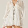 Elegant White Lace Up Hollow Out Thin Cotton Blouses Butterfly Sleeve