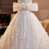 Elegant White O-Neck Sequins Tulle Girls Vacation Long Dresses Summer