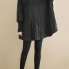 Elegant black clothes For Women high neck Cinched oversized shirts