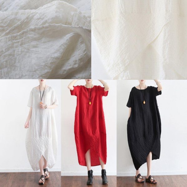 Elegant o neck linen clothes Tutorials black Dress summer - Image 5