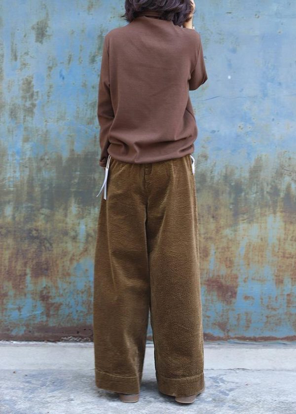 Elegant thick pants khaki Work Outfits wild leg pants - Image 4
