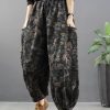 Elegant Print Denim Pants lantern Pants Cotton