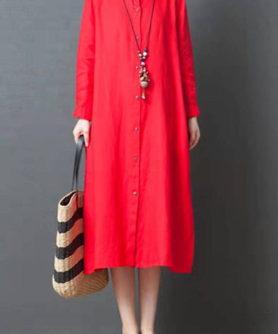 Elegant Loose Plus Size Linen Dresses For Women