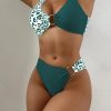 Fashion And Sexy Blackish Green Vacation Swimwear Set