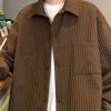 Fashion Coffee Peter Pan Collar Cotton Mens Shirts Spring