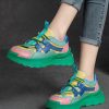 Fashion Green Suede Splicing Platform Loafers For Women