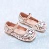 Fashion Pink Crystal Buckle Strap Girls Flat Shoes