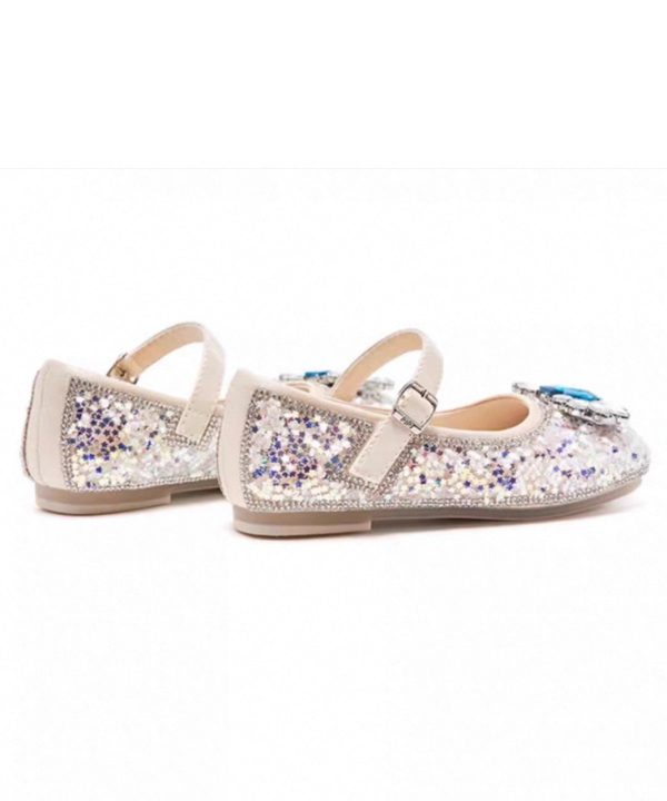 Fashion Pink Crystal Buckle Strap Girls Flat Shoes - Image 4