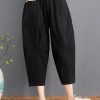 Fine Black Elastic Waist jeans Harem Pants Summer Cotton