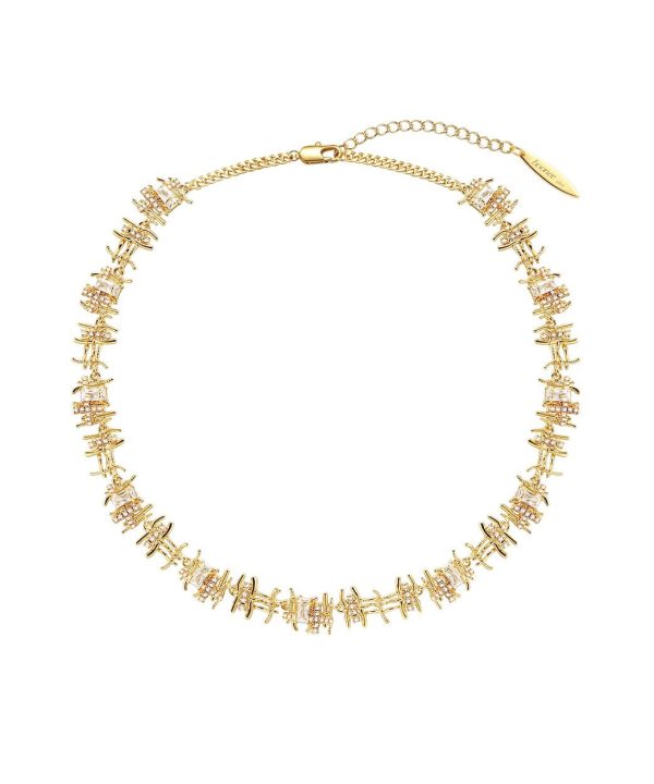 Fine Gold Metal Gem Stone Collar Necklace - Image 5