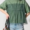 Fine Green Oversized Patchwork Tulle Tanks Summer