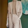 Fine Khaki Double Breast Spandex Trench Coats Spring