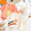 Fine Print Patchwork Kids Tops Three Pieces Set Summer