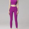 Fine Purple Sports Bra And Leggings Set Suit Athletic Leggings