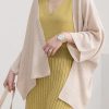 Fine nude sweaters casual Three Quarter sleeve knitted blouses 2018 cardigan blouse