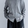 For Work gray knitted clothes trendy plus size o neck pockets sweaters
