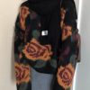 French Black O Neck Floral Jacquard Knit Sweater Tops Spring