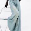 French Blue Lace Up Pockets Denim Wide Leg Pants Spring