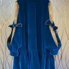 French Blue Tulle Patchwork Velour Shift Dresses Spring