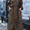 French Leopard Plus Size trench coat Gifts zippered fall coat