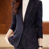 French Navy Peter Pan Collar Print Cotton Coats Spring