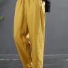 French Spring Wide Leg Pants Unique Yellow Inspiration Elastic Waist Wild Pants