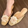 French Versatile Comfy Apricot Floral Slide Sandals