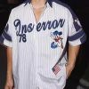 French White Striped Letter Patchwork Cotton Men Shirts Summer