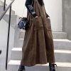 French chocolate big pockets cotton clothes For Women sleeveless Maxi spring Dress