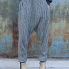 French elastic waist pants oversize gray pattern Jeans