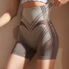 Gradient Color Brown Striped High Waist Workout Gym Shorts Leggings