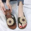 Green Floral Thong Sandals