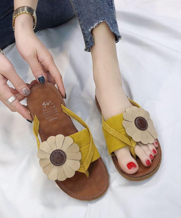 Green Floral Thong Sandals - Image 2