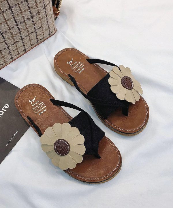 Green Floral Thong Sandals - Image 4