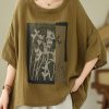 Green Low High Design Cotton t Shirts Top O Neck Batwing Sleeve