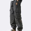 Grey Pockets Elastic Waist Cotton Men Beam Pants Casual Clothing Spring