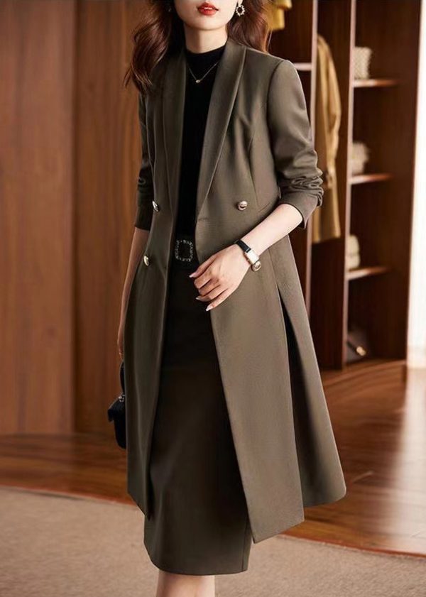 Handmade Brown Double Breast Cotton Trench Coats Spring - Image 3