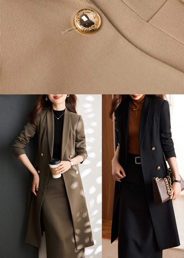 Handmade Brown Double Breast Cotton Trench Coats Spring - Image 5