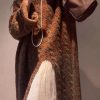 Handmade Coffee O-Neck Asymmetrical Cotton Knit Long Sweaters Spring