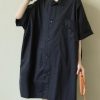 Handmade Black Plus Size Dress Lapel Summer Clothes Ideas