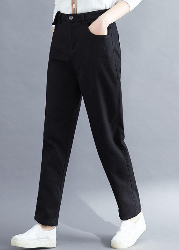 Handmade spring wild trousers oversize black Gifts pockets pants - Image 2