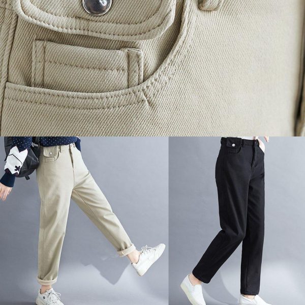 Handmade spring wild trousers oversize black Gifts pockets pants - Image 5
