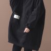 Handmade two pockets Cotton o neck clothes For Women Shape black Dresses