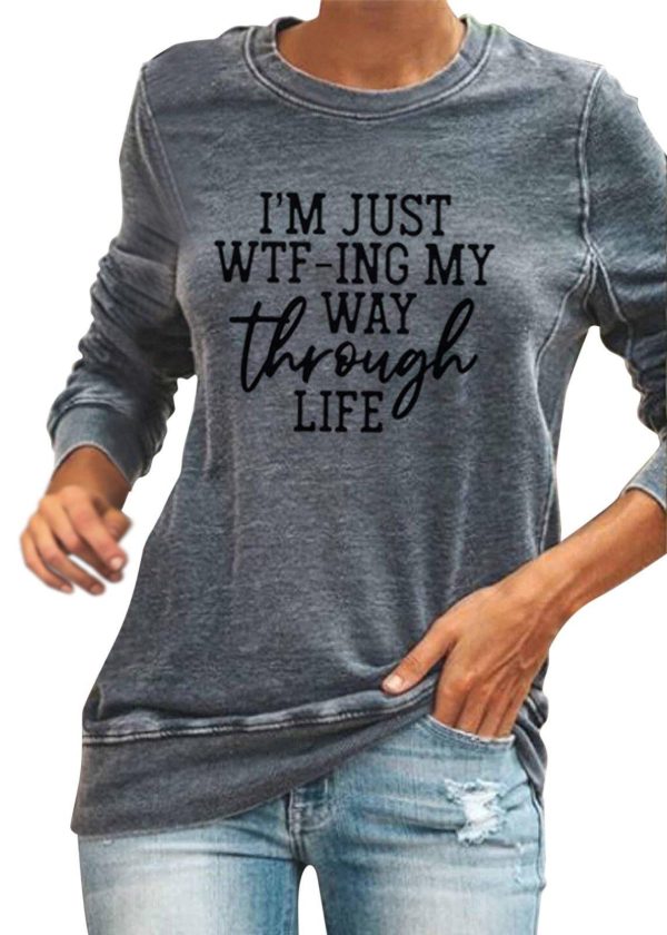 I'M JUST WTF-ING MY WAY THROUGH LIFE' Graphic Hoodies - Image 2