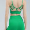 Ignite Green Backless Sports Bra And High Waist Leggings Set Suit