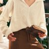 Italian Apricot V Neck Cable Knit Pullover Spring
