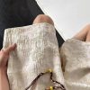 Jacquard Apricot Pockets Elastic Waist Cotton Men Shorts Long Summer