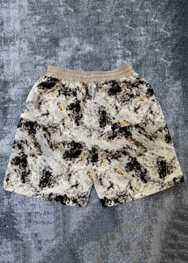 Jacquard Khaki Pockets Elastic Waist Cotton Men Hot Pants Summer - Image 2