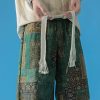 Japanese Style Green Print Beach Vacation Men's Shorts Summer